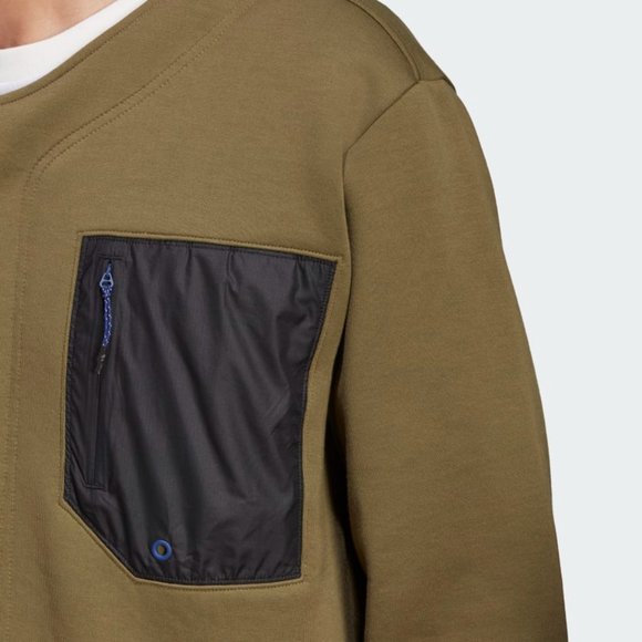 Adidas Sportswear Baseball Mens Reversible Track Top Olive Green GT3740 NEW Sz L - Picture 7 of 8